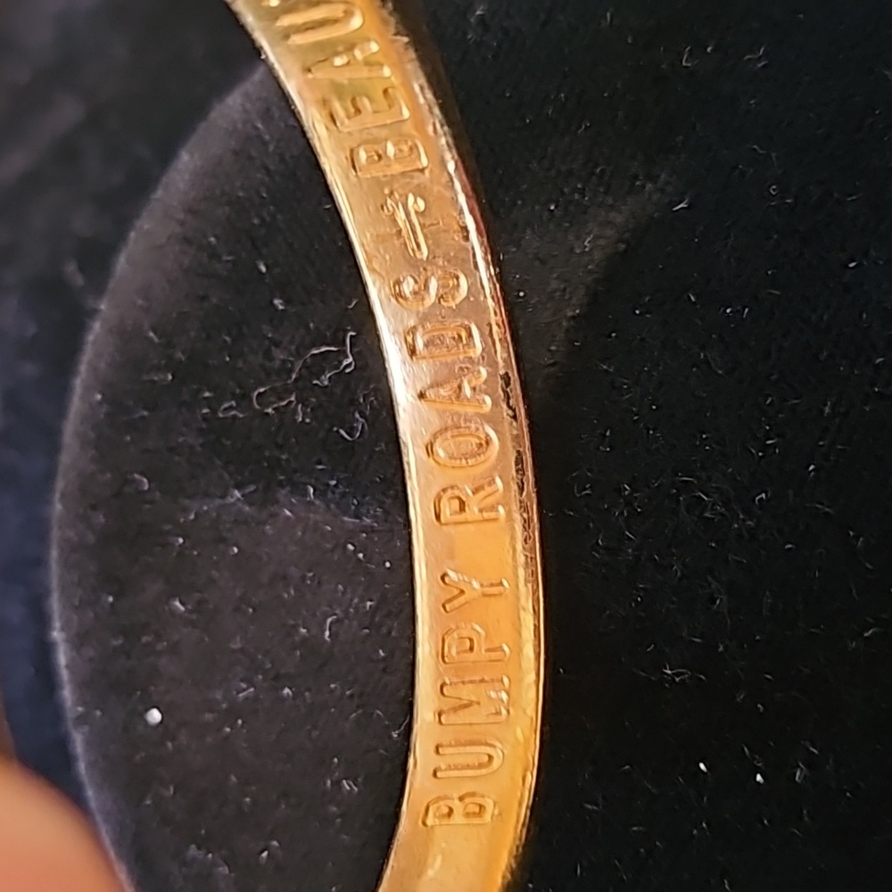MPrint hammered goldtone cuff bracelet - Picture 2 of 4